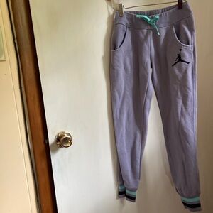 Air Jordan or Nike sweatpants NWOT 34” leg length lilac & turquoise W 36” sz M